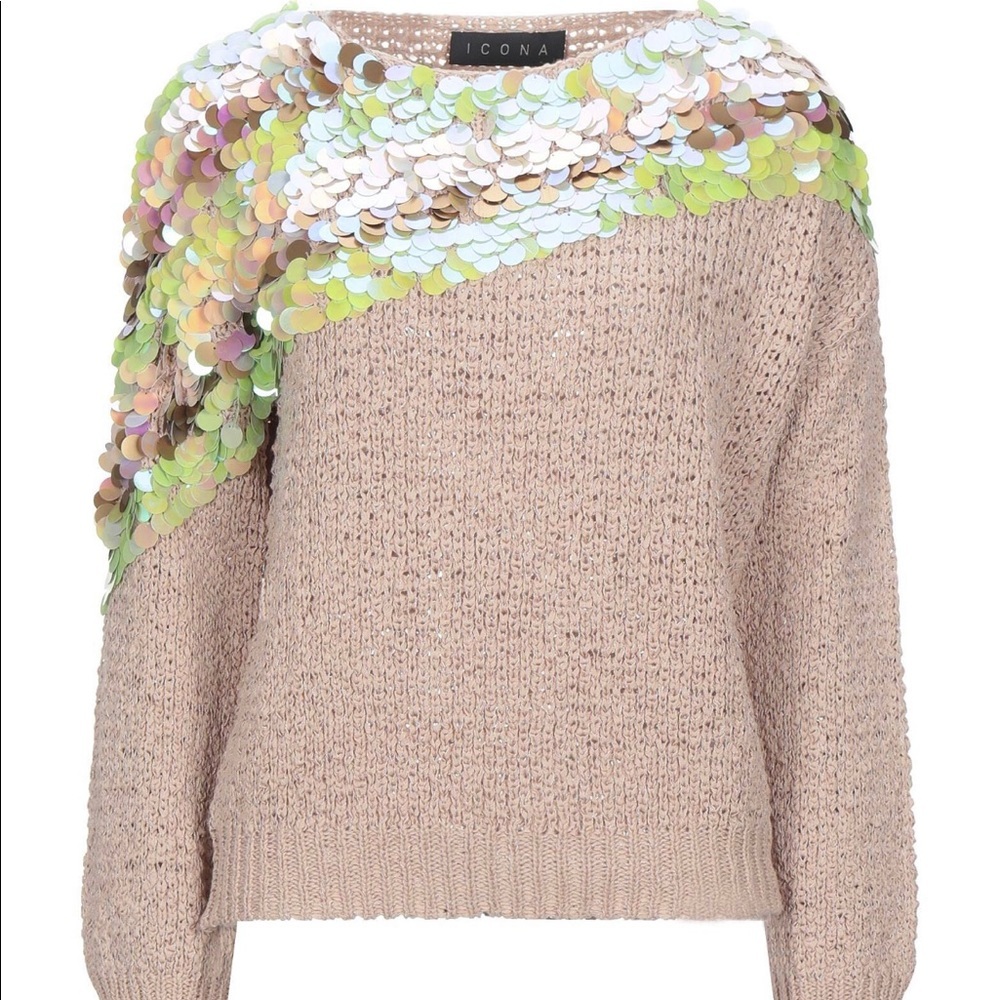 Crocheted Sweater with Sequins